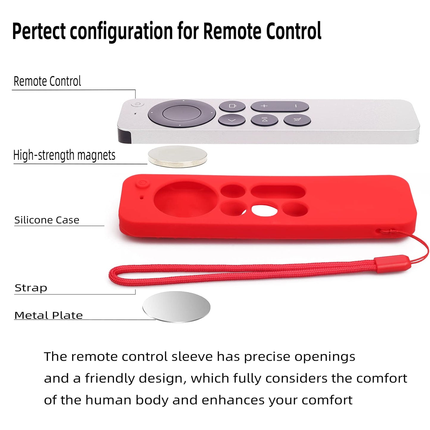 Silicone Remote Case for Apple TV 4K 2nd Gen 2021 Siri Remote Anti-Slip Durable Silicone Cover Magnetic Protective Sleeve Shockproof Remote Case(Mint