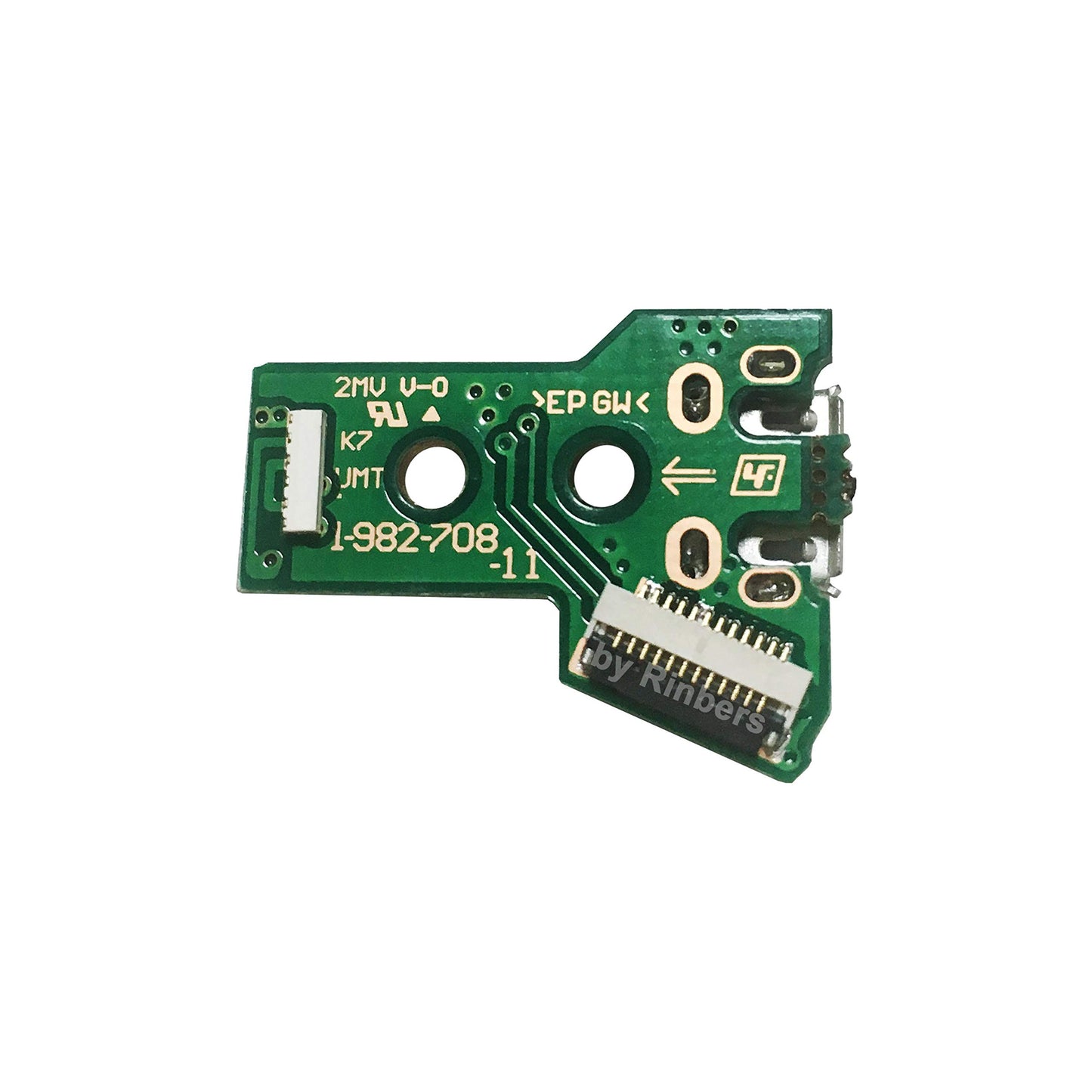 Rinbers® Pack of 2 JDS-050 JDS-055 Replacement Charging Port Micro USB Adaptor Charger Socket Circuit Board with 12 Pin Flex Cable