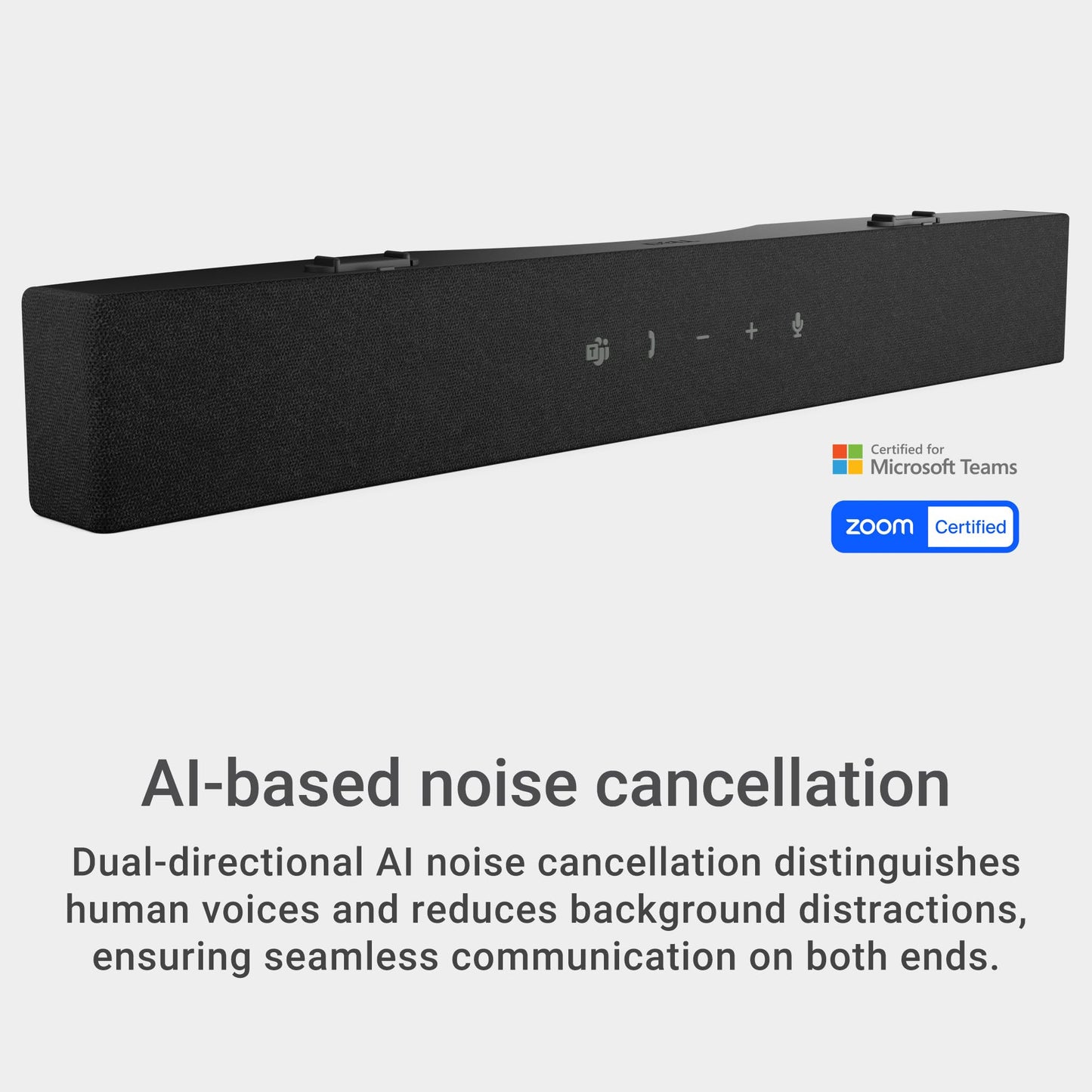 Dell Pro Premium Conferencing Soundbar - SB725 - Controls End/Call/Volume Down/Volume Up/MS Teams, LED Status Indicator, Wired, AI-Based Noise