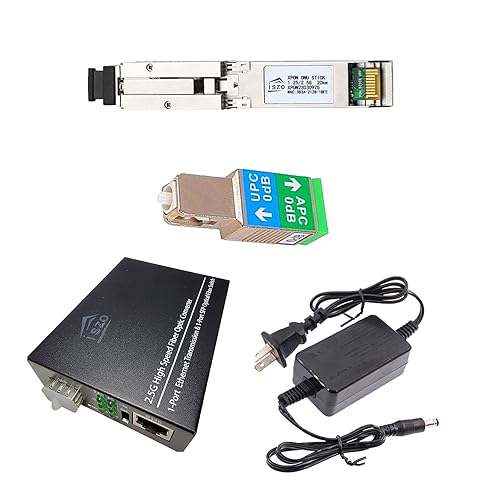iszo 1Set 2.5G ONU with 2.5G Media Converter, Bridge Mode,2.5G Modem,GPON/EPON/XPON Stick ONU, SC Connector UPC/APC, Support MAC/SN/LOID Modify,DDM