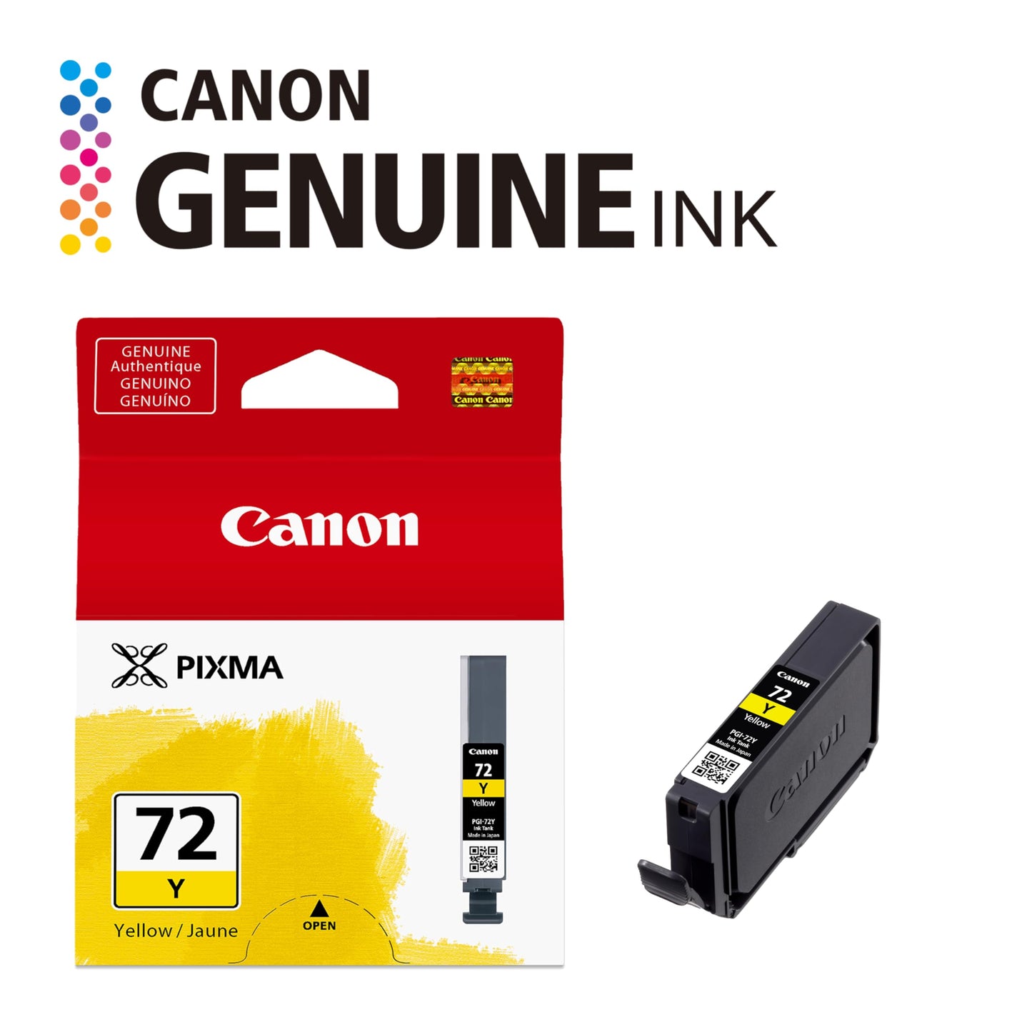 Canon PGI-72 Genuine Yellow Ink Tank, Compatible with PIXMA PRO-10 Printers