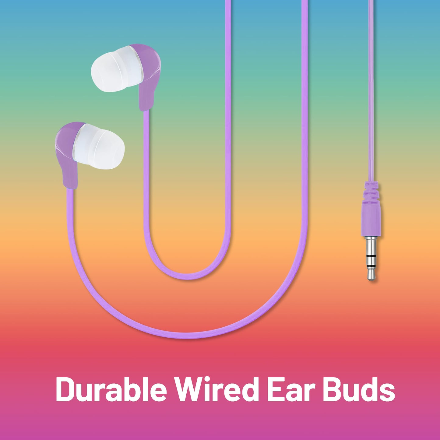 JustJamz Jelly Roll Bulk Earbuds - 30 Pack Wired Ear Buds for Classroom, Students, and Kids with 3.5mm Jack - School Earphones, Chromebook…
