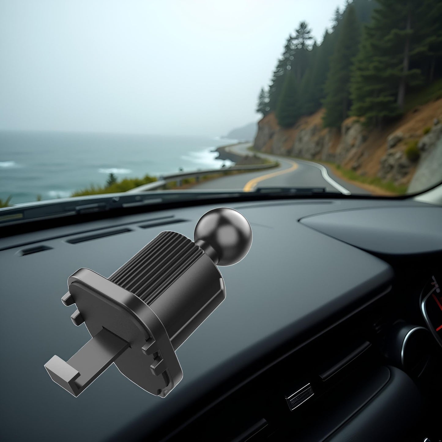 Black Universal Mobile Bracket Clip, Air Vent Clip For Most Car Phone Holder Cellphone Holder Mount Vent Grip With Joint Ball Dia 17mm Air Vent Clip