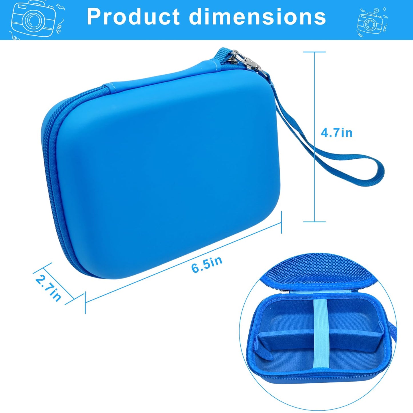 Makolle Kids Camera Case Compatible with Goopow/ESOXOFFORE Seckton/Dylanto/CIMELR Children Digital Video Camera Toys Holder for SD Card?Prints