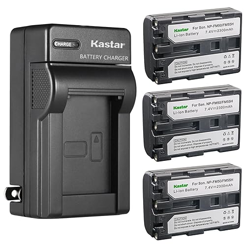 Kastar 3-Pack Battery and AC Wall Charger Replacement for Sony NP-FM30, NP-FM50, NP-FM55H, NP-QM50, NP-QM51, NP-FM70, NP-FM71, NP-QM71, NP-QM71D