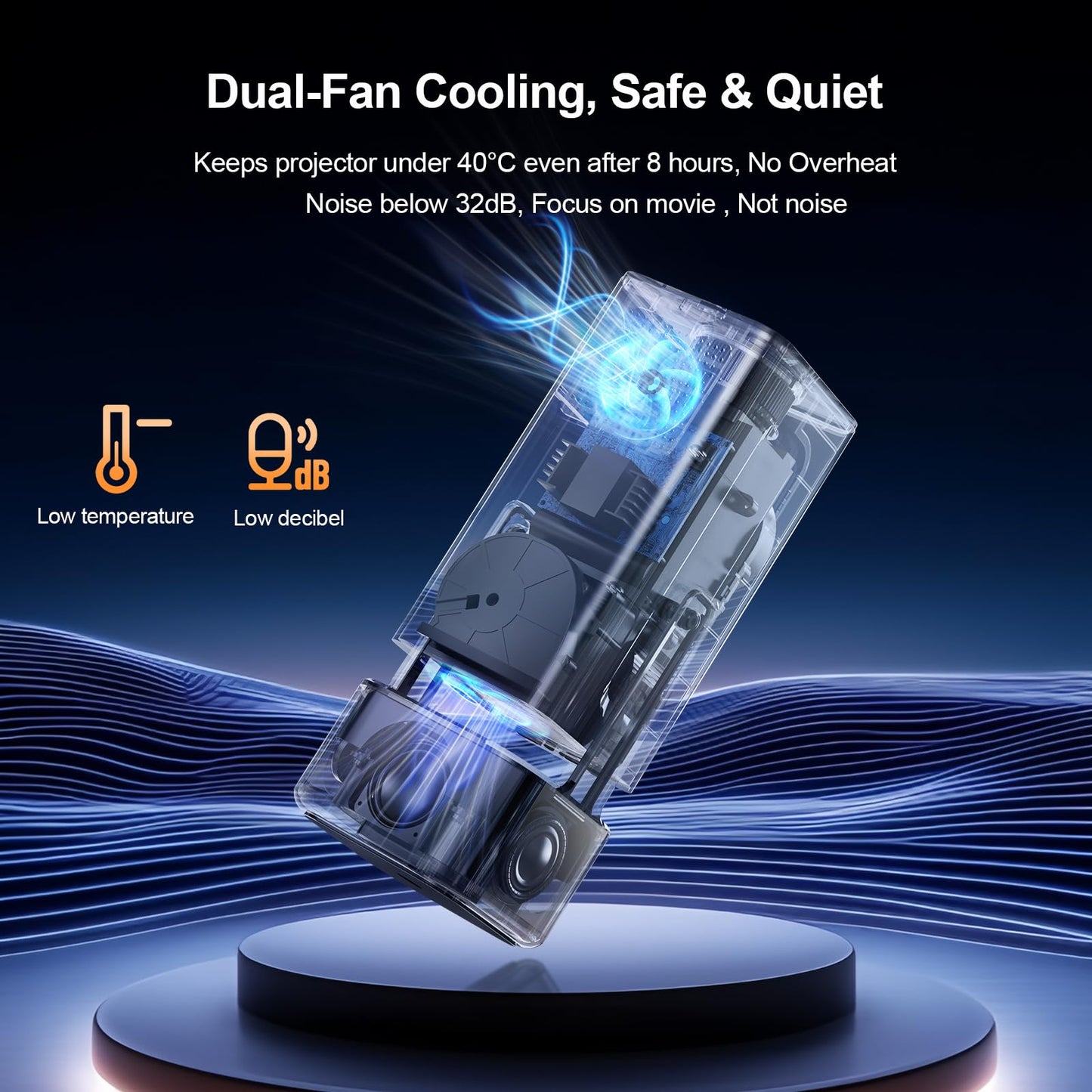 ?10W Dolby Audio?Enhanced Brightness?Auto Focus?Mini Projector 4K Support - Smart Portable Projector with WiFi 6 and Bluetooth 5.4: Built in Apps, 330