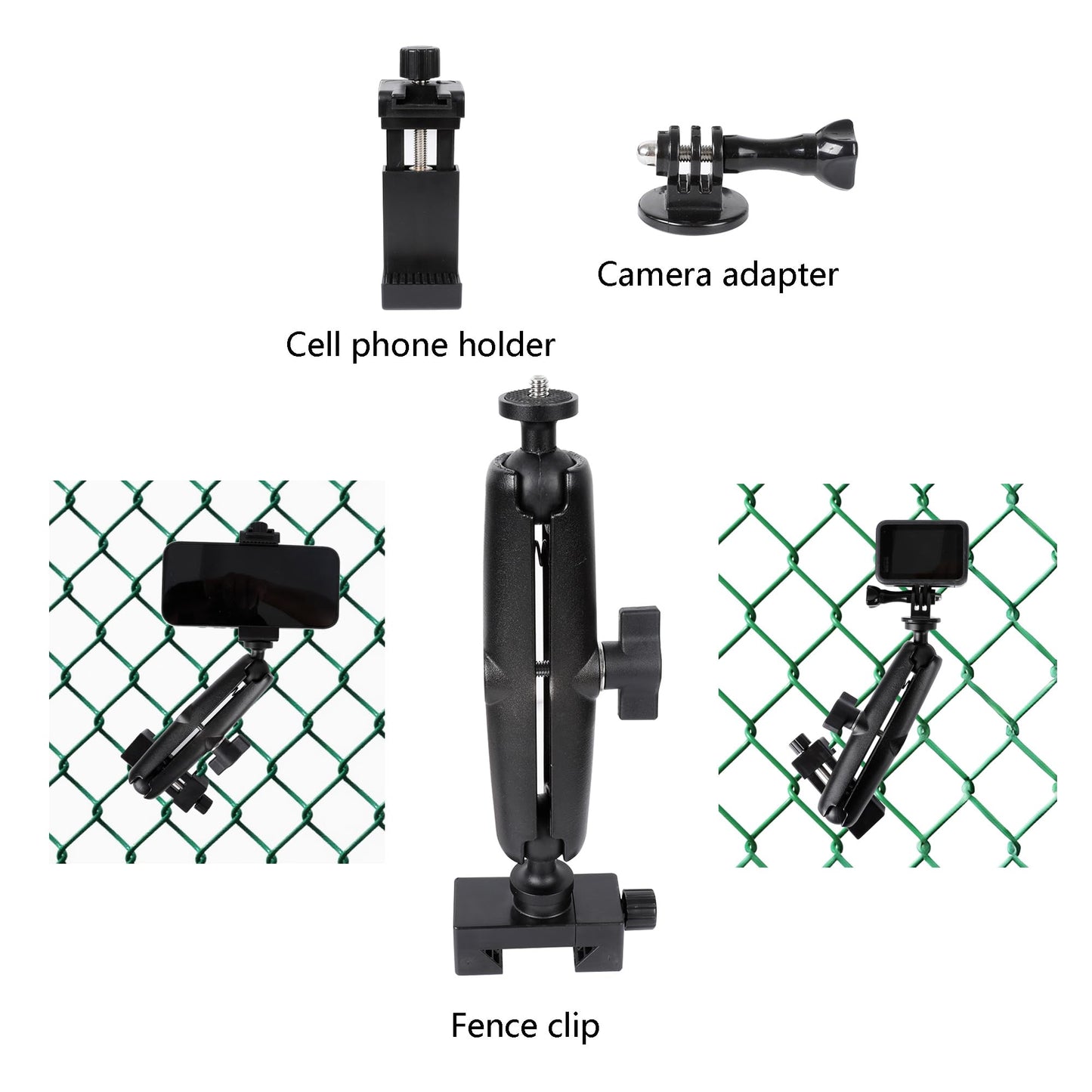Magnetic Fence Mount - Post Mount+Fence Clip Kit for Mevo Start, GoPro, iPhone,Camera/Phone Stands Suitable for Metal cylinders and Fences,for