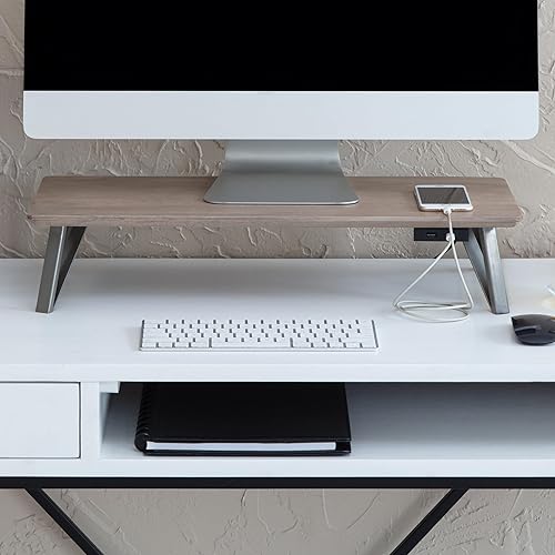 Anji Mountain Monitor Stand - Desktop Organizer & Laptop Riser, Ergonomic Monitor Riser, Space-Saving Monitor Stand for Desk, Durable Construction