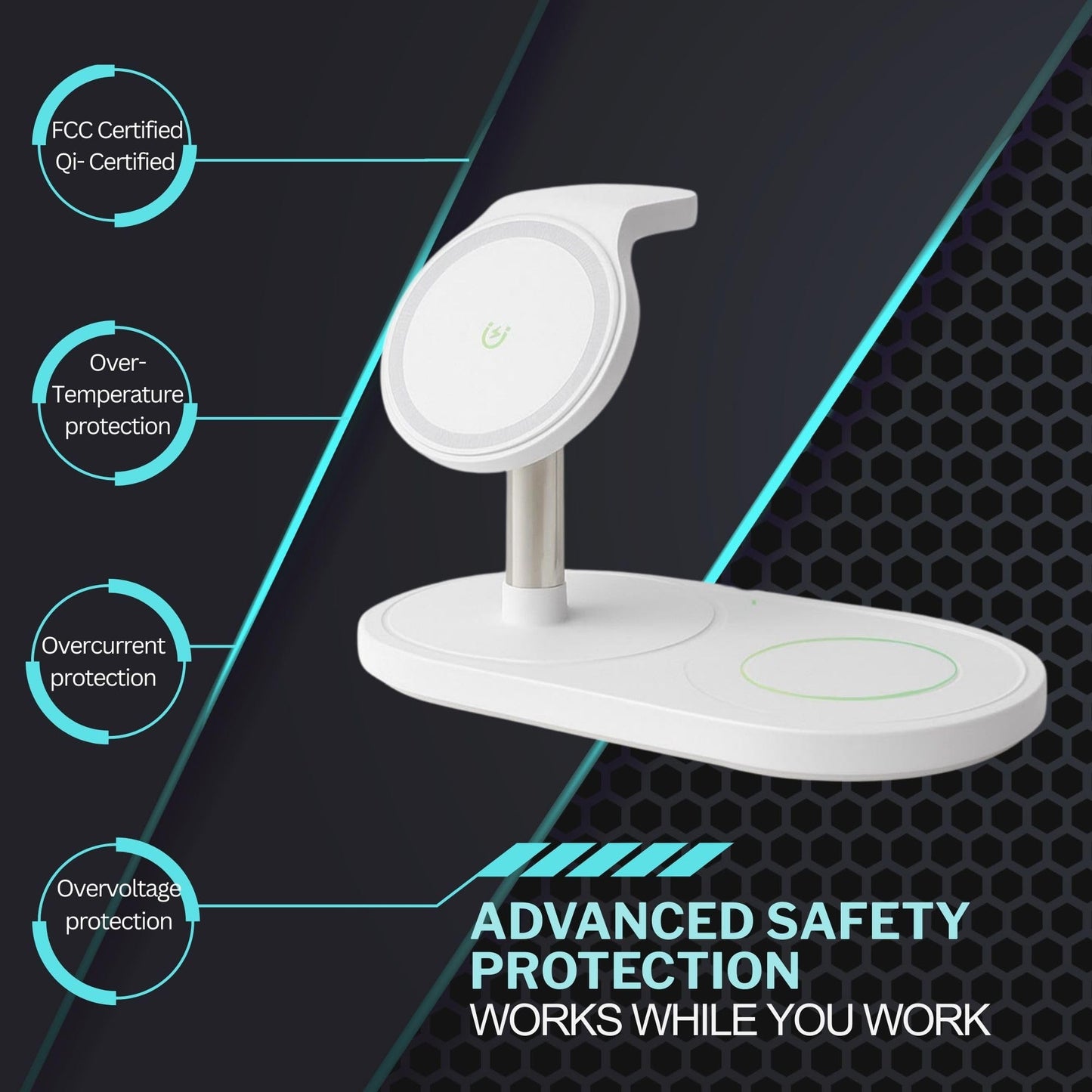 3 in 1 Wireless Charger for iPhone, Apple Watch, AirPods - Charging Station Stand for Multiple Devices, Fast Wireless Charging Dock for iPhone 12+