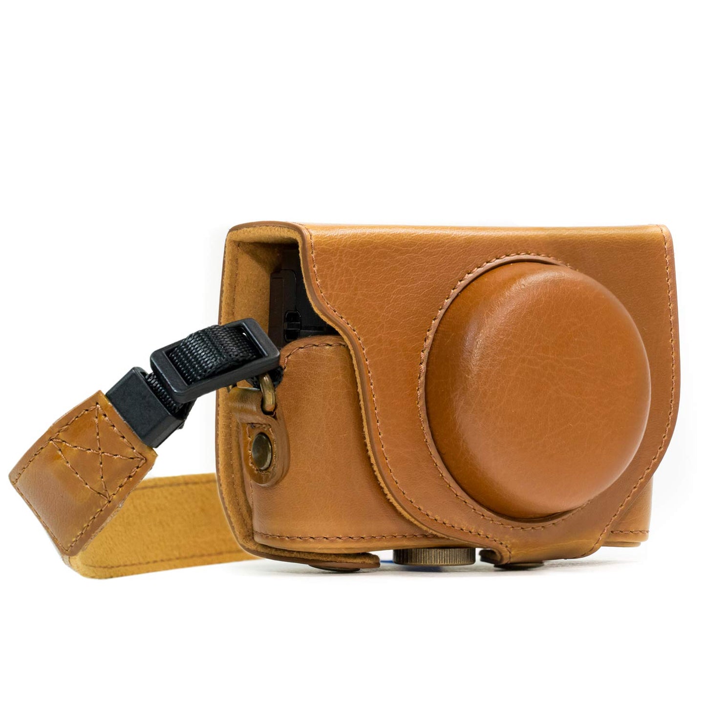 MegaGear Ever Ready Protective Leather Camera Case, Bag for Sony Cyber-Shot DSC-WX500 Digital Camera (Light Brown) (MG601)