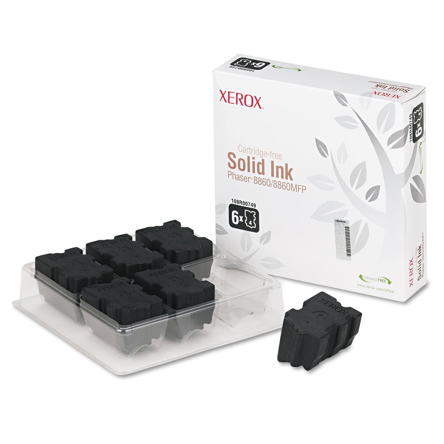 NEW XEROX OEM SOLID INK FOR PHASER 8860 - 6 STANDARD BLACK INK STICKS (Printing Supplies)