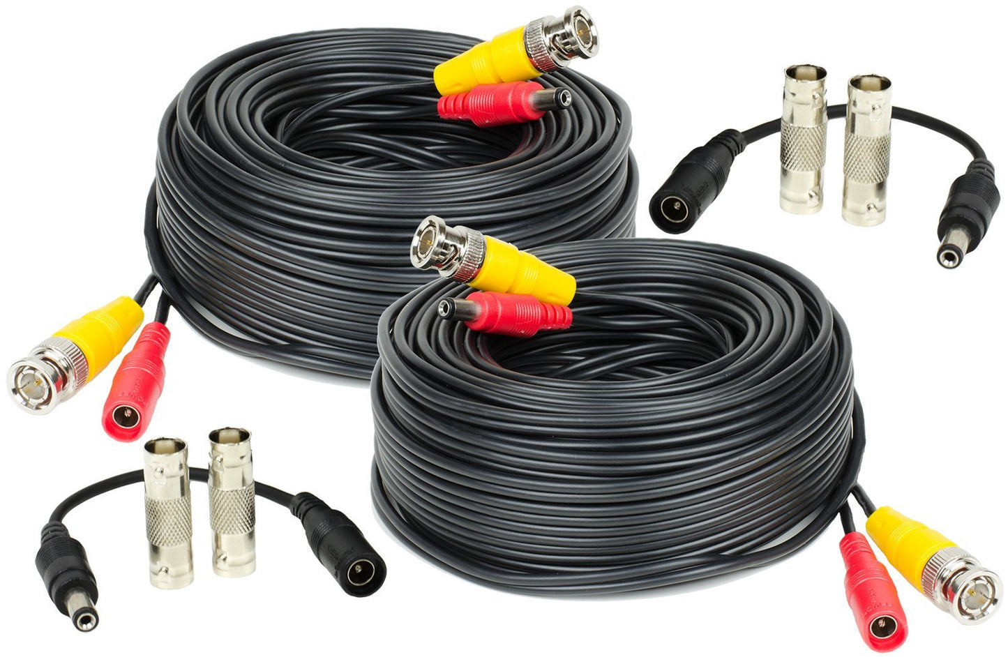 Amcrest 2-Pack 60 Feet Pre-Made All-in-One Siamese BNC Video and Power CCTV Security Camera Cable with Two Female Connectors for 960H & HD-CVI Camera