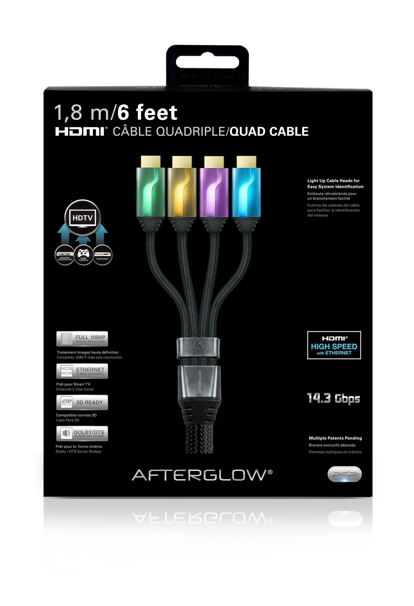 PDP Afterglow PL-9025GOPBEU Quadruple HDMI Cable 1.8 m Multi-Coloured