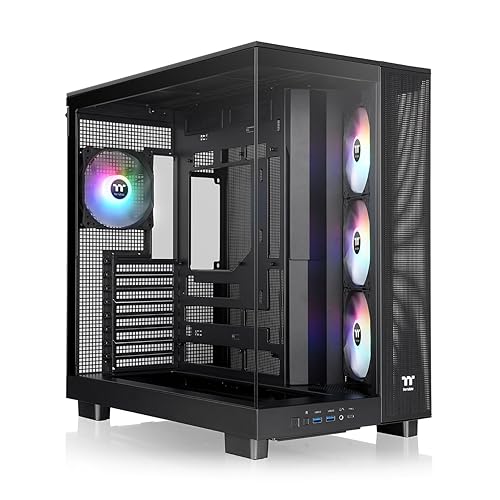 Thermaltake View 380 XL TG ARGB; 4x120mm ARGB Lite Fans Included; 360mm Radiator Support; 420mm GPU Clearance; Hidden Connector Support; Dual Chamber;