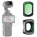 NEEWER 1/4 Black Diffusion Filter & Wide Angle Lens Compatible with DJI Osmo Pocket 3 Creator Combo Accessories, 108° FOV, Dreamy Cinematic Effect