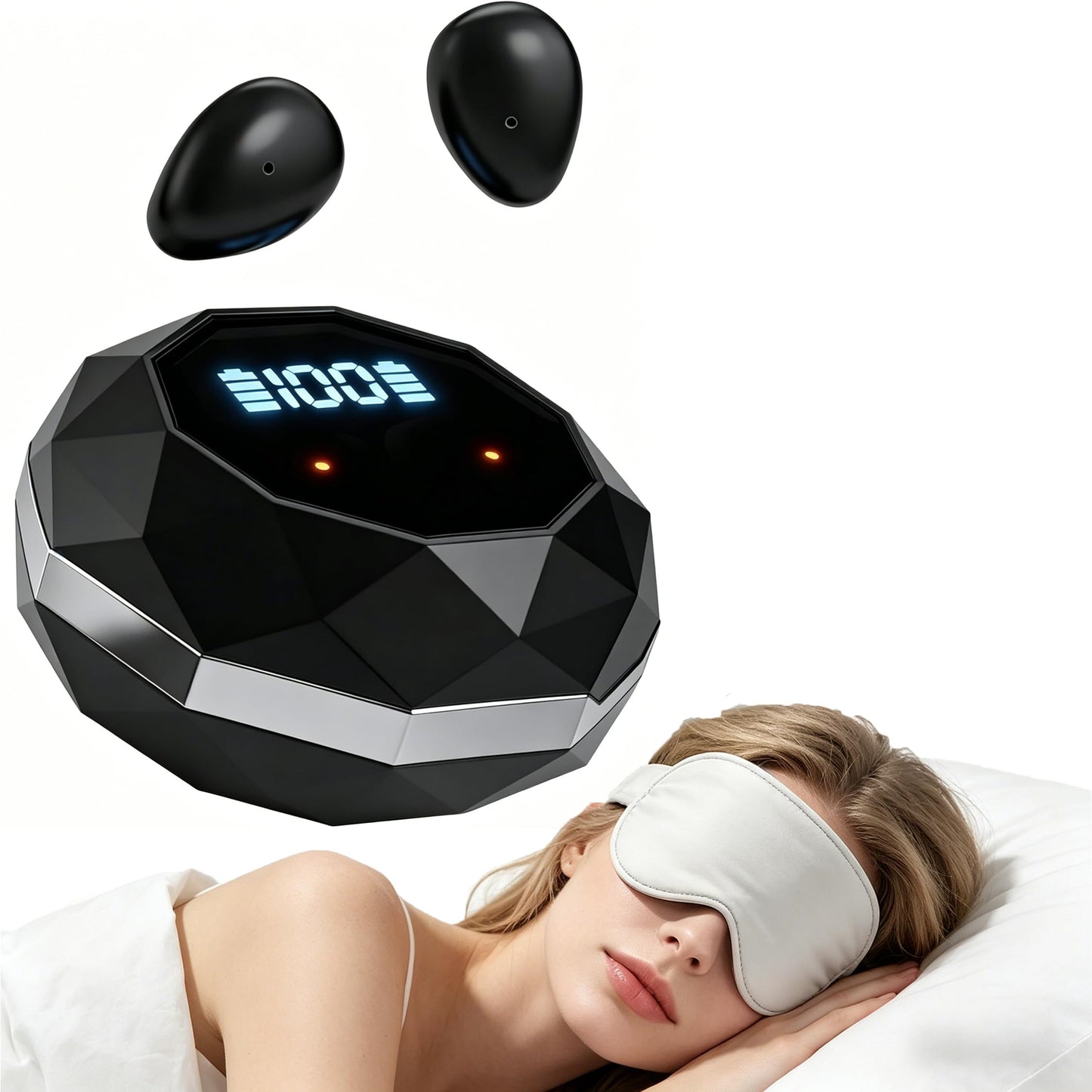 goazzzl Sleep Earbuds for Side Sleepers,Mini Invisible Wireless Earbuds for Small Ear Canals,Bluetooth 5.4, 40H Battery,Noise Blocking,Waterproof,LED
