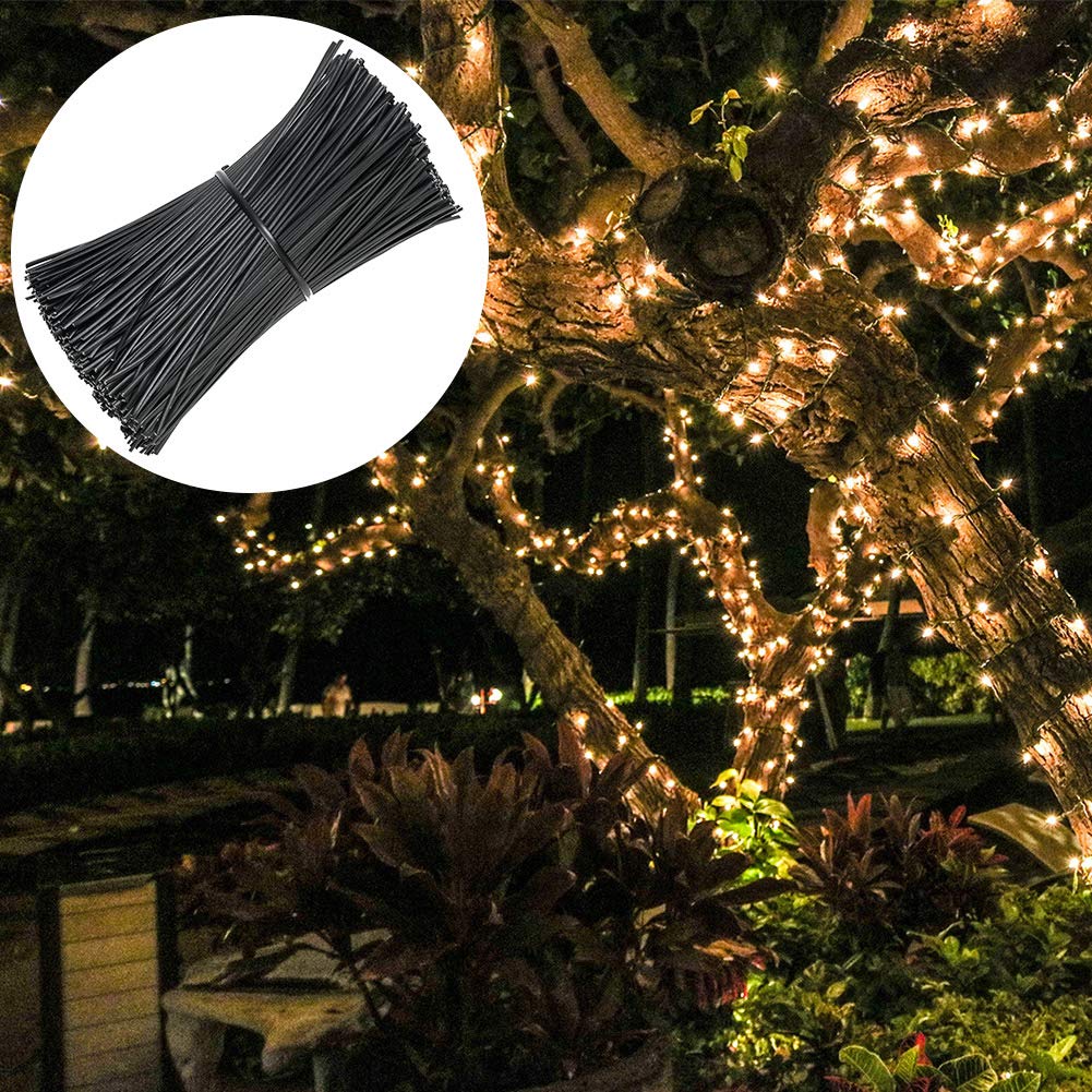 SumDirect 1000Pcs 4 Inch Plastic Twist Ties for Bags, Wire Cable Ties for Plants,Breads,Household and Office Use