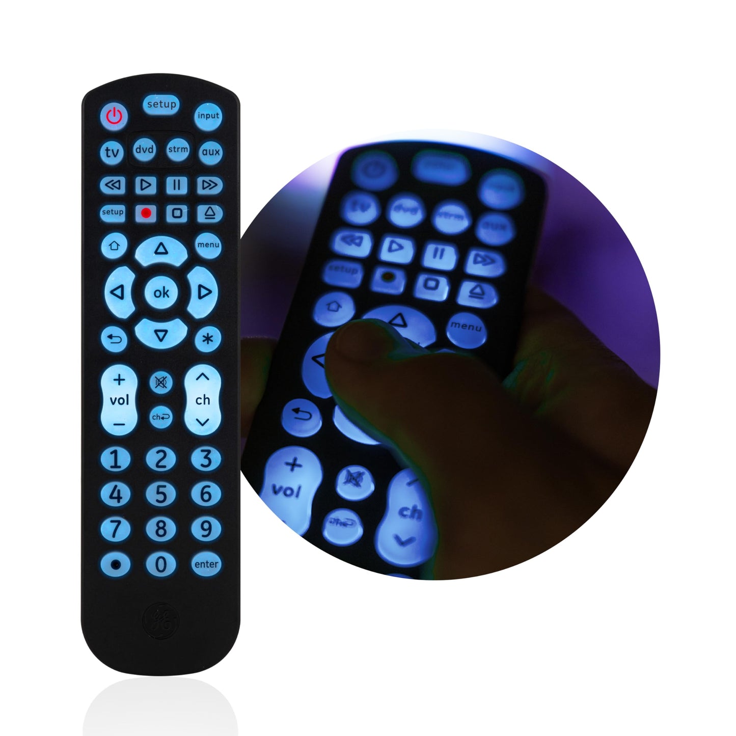 GE Backlit Buttons Universal Remote Control, Samsung TV Remote Control Replacement, Samsung Remote Control for Smart TV, Roku Remote Replacement