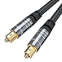 BlueRigger Digital Optical Audio Toslink Cable (100FT, Fiber Optic, Aluminum Shell, 24K Gold-Plated) - Compatible with Home Theatre, Sound Bar, TV