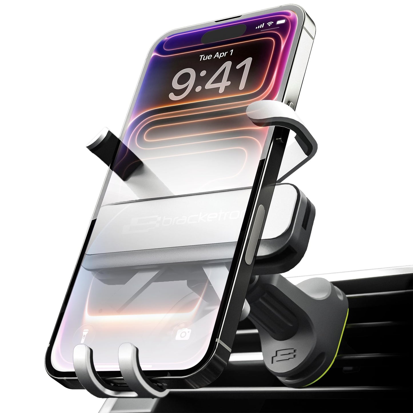Bracketron AutoGrip Universal Car Vent Phone Mount - 360° Rotatable, Hands-Free Gravity Holder, One-Hand Operation, Secure Air Vent Hook, Fits iPhone