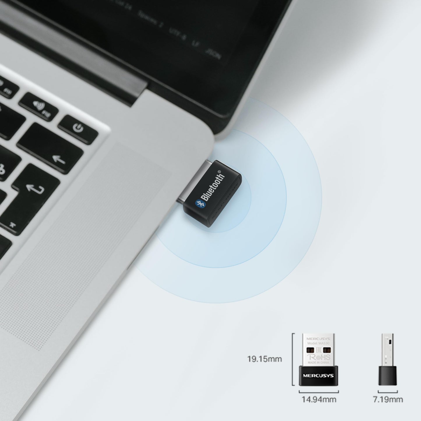 Mercusys MA530 Nano USB Bluetooth 5.3 Adapter Dongle for PC and Laptop, Supports Windows 11/10/8.1/7, Plug & Play for Windows 11/10/8.1