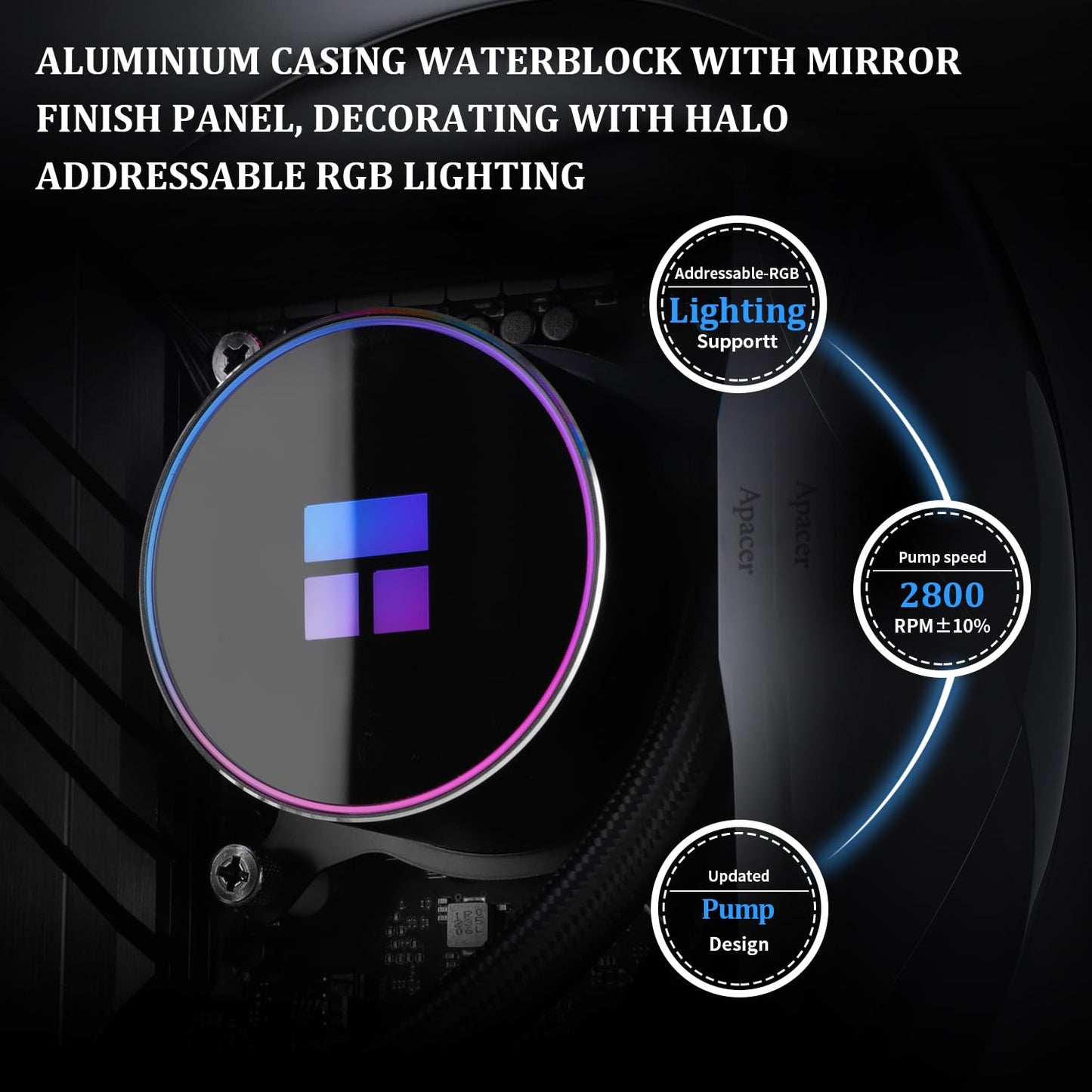 Thermalrlght Frozen Magic 360 Black ARGB V2 Liquid CPU Cooler, AIO Pump Head Speed up to 2800RPM, TL-C12B-S V2 PWM Fans,for AMD/AM4/AM5, Intel