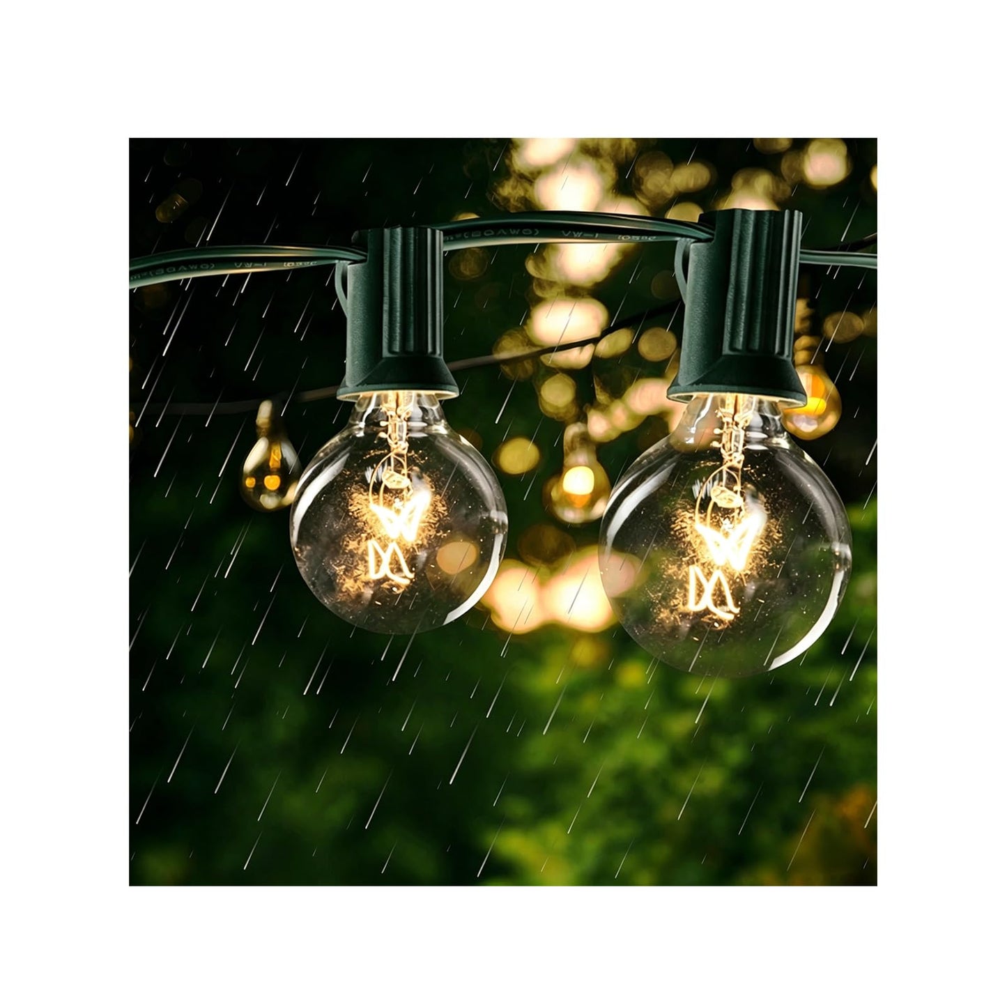 Formosa 26ft Clear Incandescent Christmas String Lights, Indoor G40 Shatterproof Bulbs, 25 Retro Globe Edison Bulbs, Indoor Hanging Lights for Bedroom