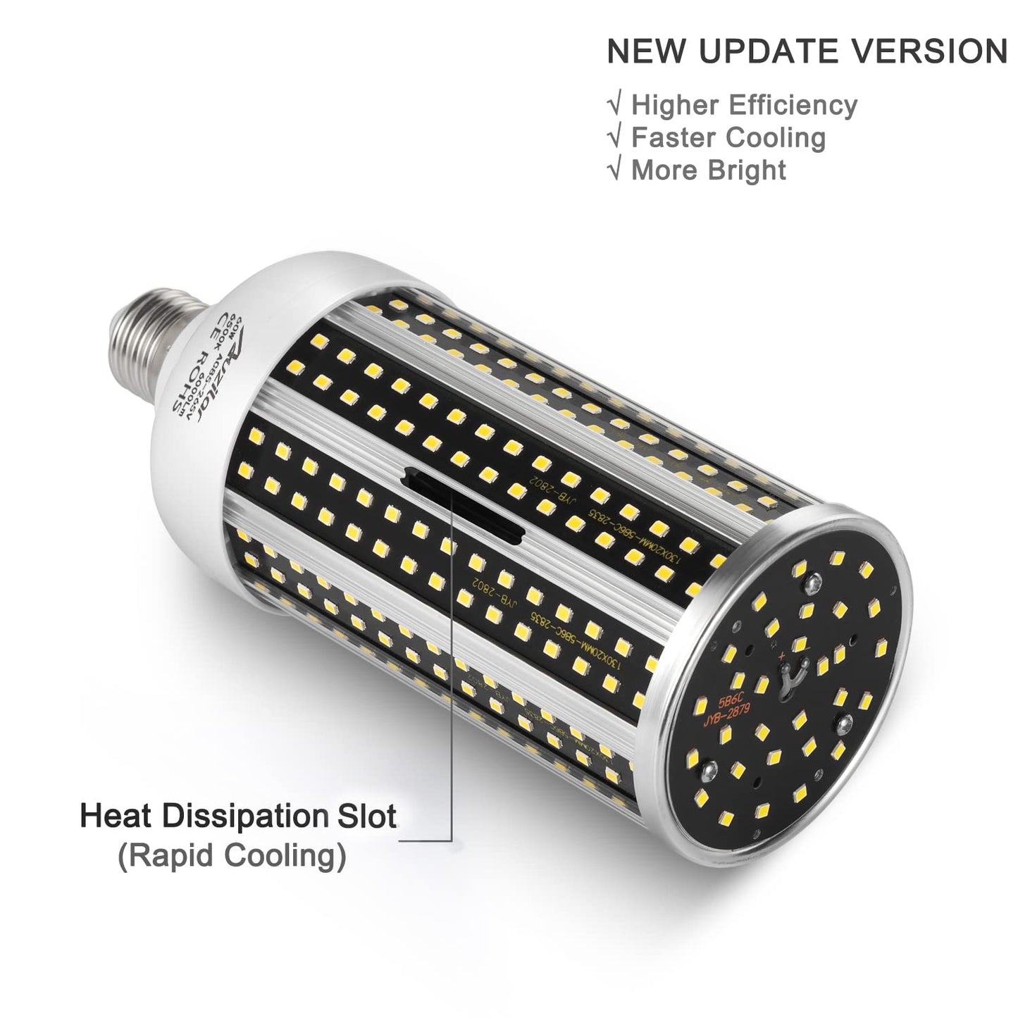 2-Pack?500W Equivalent?LED Corn Light Bulb 6000 Lumen 6500K 60W Large Area Cool Daylight White E26/E27 Medium Base for Outdoor Indoor Garage Warehouse