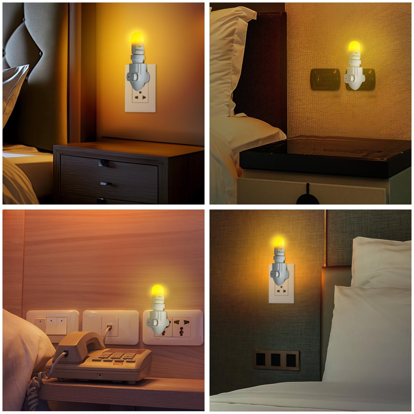 LowBlueLights Amber Night Light Plug in, 120V E12 Blue Light Free Bulb