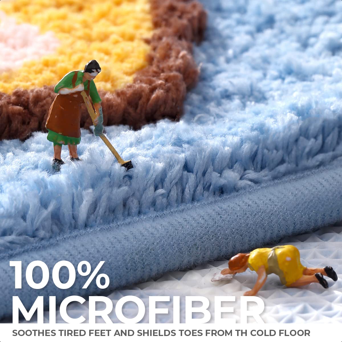 Tyrafry Cute Bath Rug 16 x 24 Cat Mat for Bathroom and Bedroom, Non Slip Absorbent Soft Microfiber Bathroom Mat Machine Washable Thick Plush Rugs…