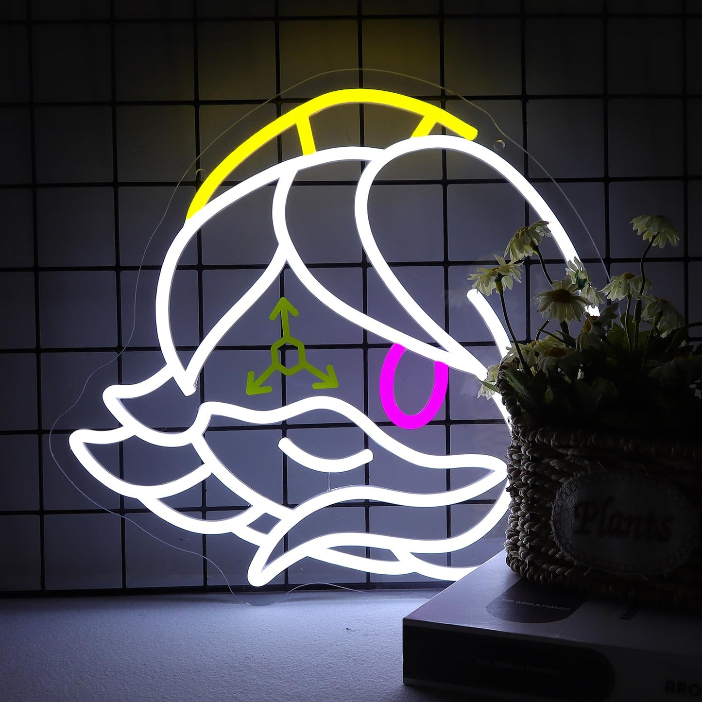 VIIFF Murder uzi Anime Robot Girl Neon Sign for Wall Decor, Dimmable USB Powered LED Neon Light, Futuristic Cyberpunk Lamp for Gaming Room Bedroom