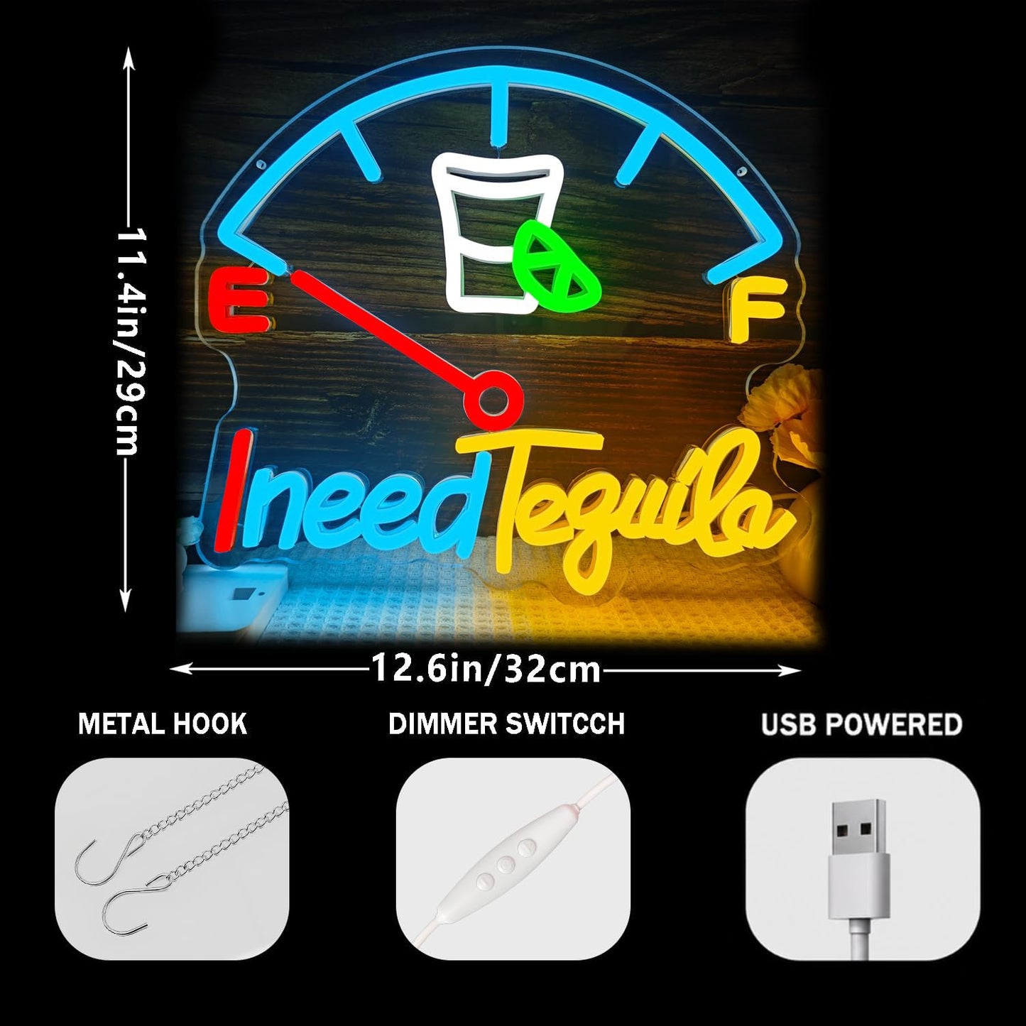 Tequila Neon Sign Dimmable Tequila Led Sign for Wall Decor tequila Led Night Up Sign for Man Cave Bar Wine Cellar Party Restaurant Christmas Gift
