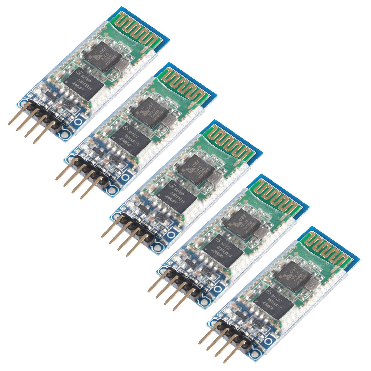 5PCS HC-06 RS232 Wireless Bluetooth Serial Port 4 Pin RF Transceiver Board Module Bi-Directional Serial Support Slave and Master Mode