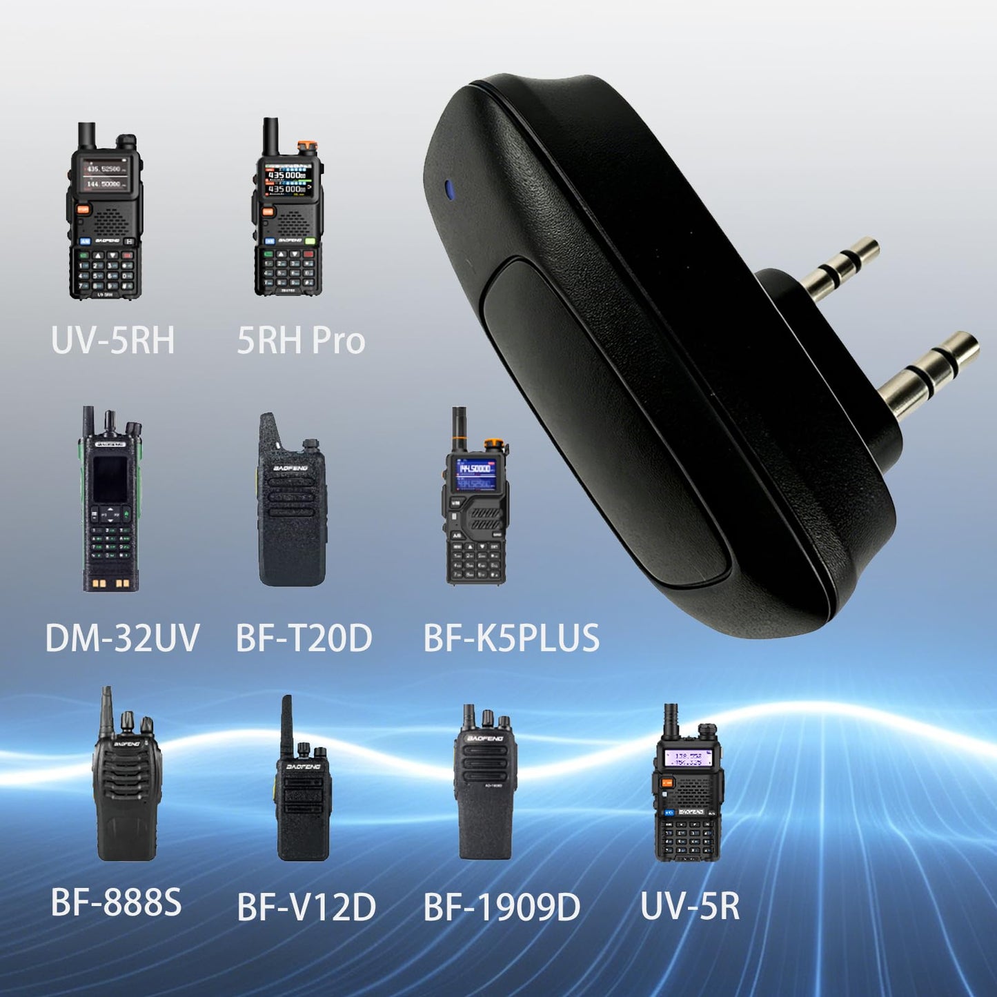 BAOFENG Programming Adapter, Wireless Radio Programmer Compatible with UV-5R, UV-5R Mini, UV-82, BF-888S, Support iOS & Android App, No PC Driver