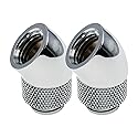 dracaena.io 2 Pack G1/4" 45° Rotary 360° Swivel Fitting, Male to Female Extender Adapter for PC Water Cooling Loop, Computer Liquid Cooling Fittings
