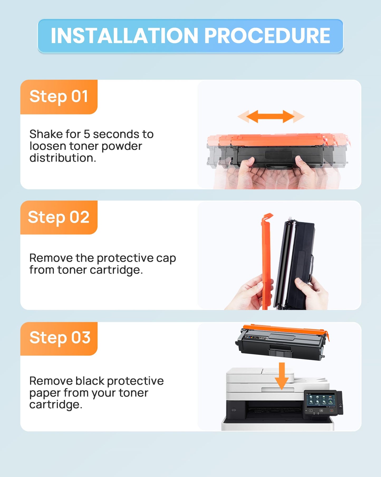 E-Z Ink TN433 Toner Cartridge Compatible for Brother TN-433 TN431,1 Black