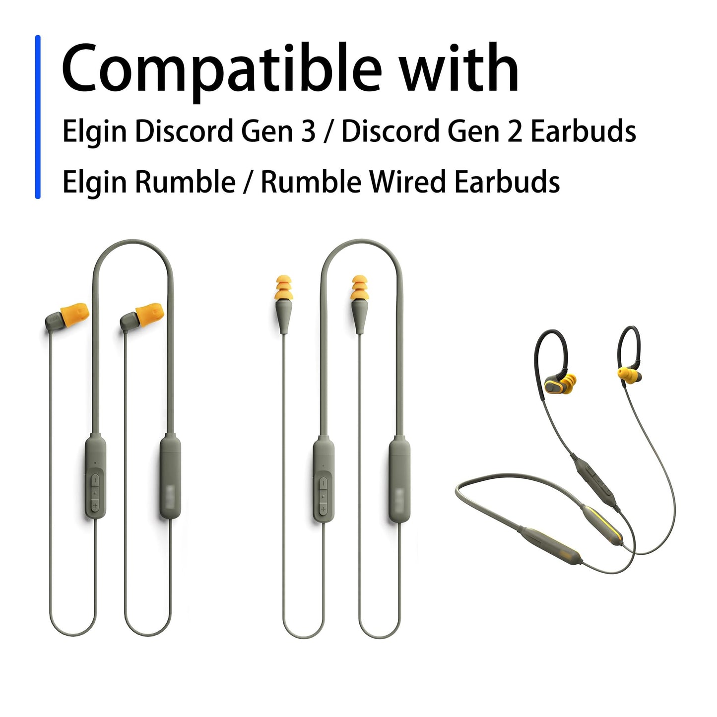 NANLANFAN Replacement Triple Flange Ear Tips for Elgin Discord Gen 3 / Discord Gen 2 / Rumble/Rumble Wired, 6 Pairs
