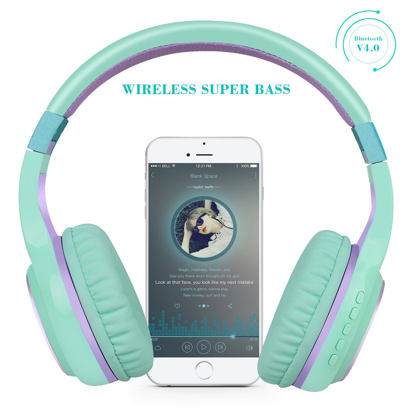 Riwbox Bluetooth Headphones, XBT-80 Folding Stereo Wireless Bluetooth Headphones Over Ear with Microphone and Volume Control, Wireless and Wired…