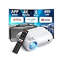 YOTON Smart Projector with WiFi and Bluetooth, Officially Licensed Netflix/Prime/YouTube, Native 1080P Full HD Portable Outdoor Movie Projector, 4K