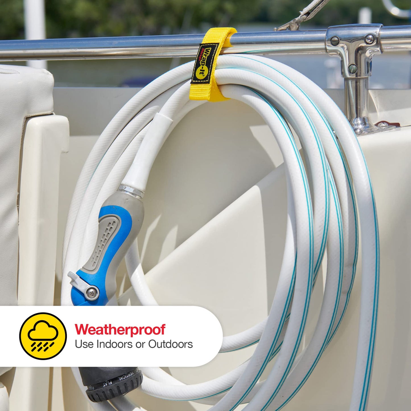 Quick-Straps by Wrap-It Storage - 9” (12-Pack) Black - Hook and Loop Straps for Hose and Cord Storage and Organization