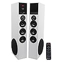 Rockville TM150W Powered Home Theater Tower Speaker System, White, 1000W, 10" Subwoofers, Bluetooth, USB/SD Playback, FM Radio, Remote Control