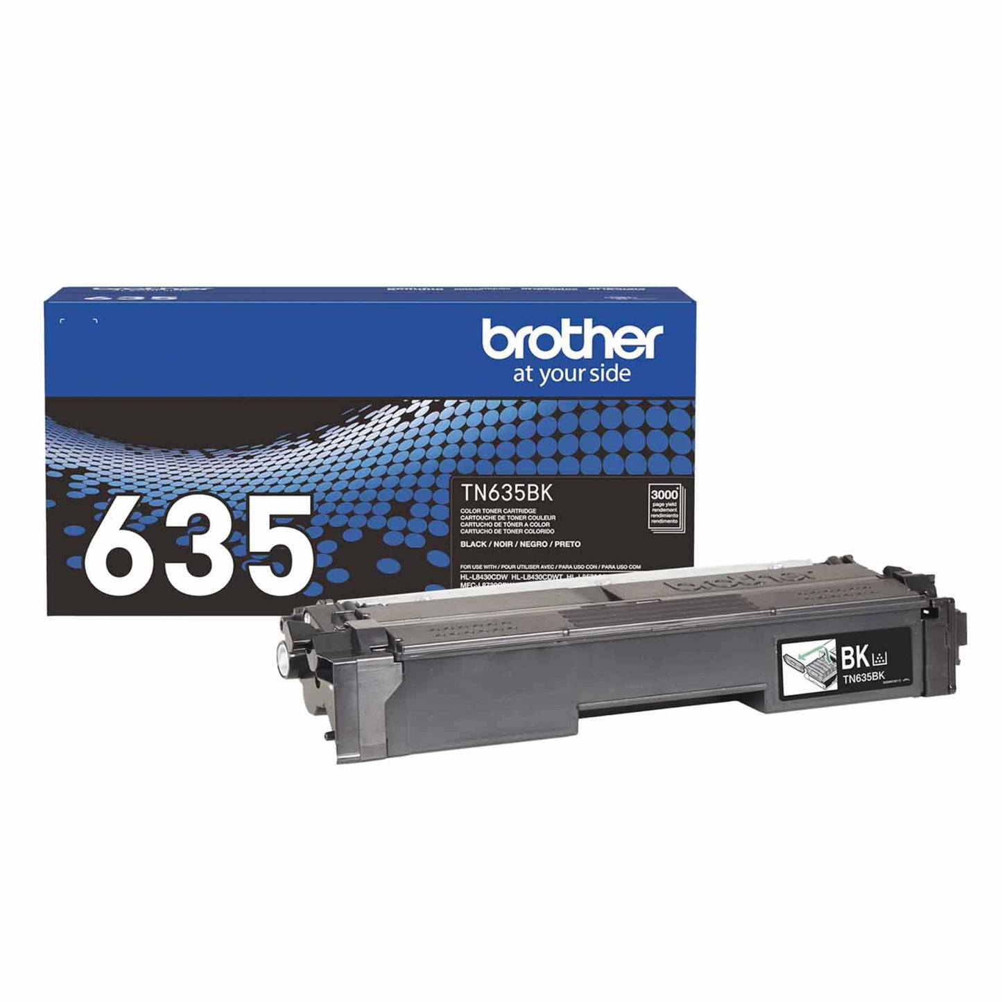 Brother Genuine TN635BK Standard Yield Black Toner Cartridge, 1 Pack