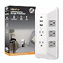GE 8-Outlet Surge Protector with USB, Outlet Extender, 2 USB-A, 1 USB-C, Adapter Spaced, Multi Plug, Charging Station, for Home School and Office