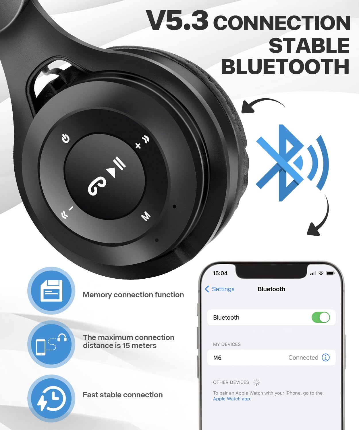 scorking Kids Bluetooth Headphones, Over Ear Children's Wireless Bluetooth 5.3 Headsets, Built-in Mic, Comfortable Wear & HD Sound, Kids Headphones…