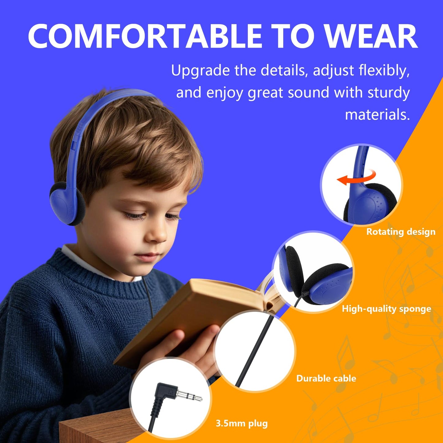 YFSFQS Classroom Kids Headphones Bulk 18 Pack for School Students Children Teen Boys Girls, Wholesale Bulk Headphones for Classroom Earphones 3.5mm…