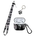 Cool Thrilling Scream Pattern Air pod 4th Generation 2024 Soft TPU Case?with Horror Keychain and Lanyard?Designed for Those who Like Man Women Girl