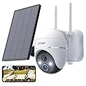 ieGeek Security Camera Outdoor, 2K Wireless WiFi 360°PTZ Camera, Solar Battery Powered Surveillance Camera with Spotlight/Siren/Motion Detection/3MP