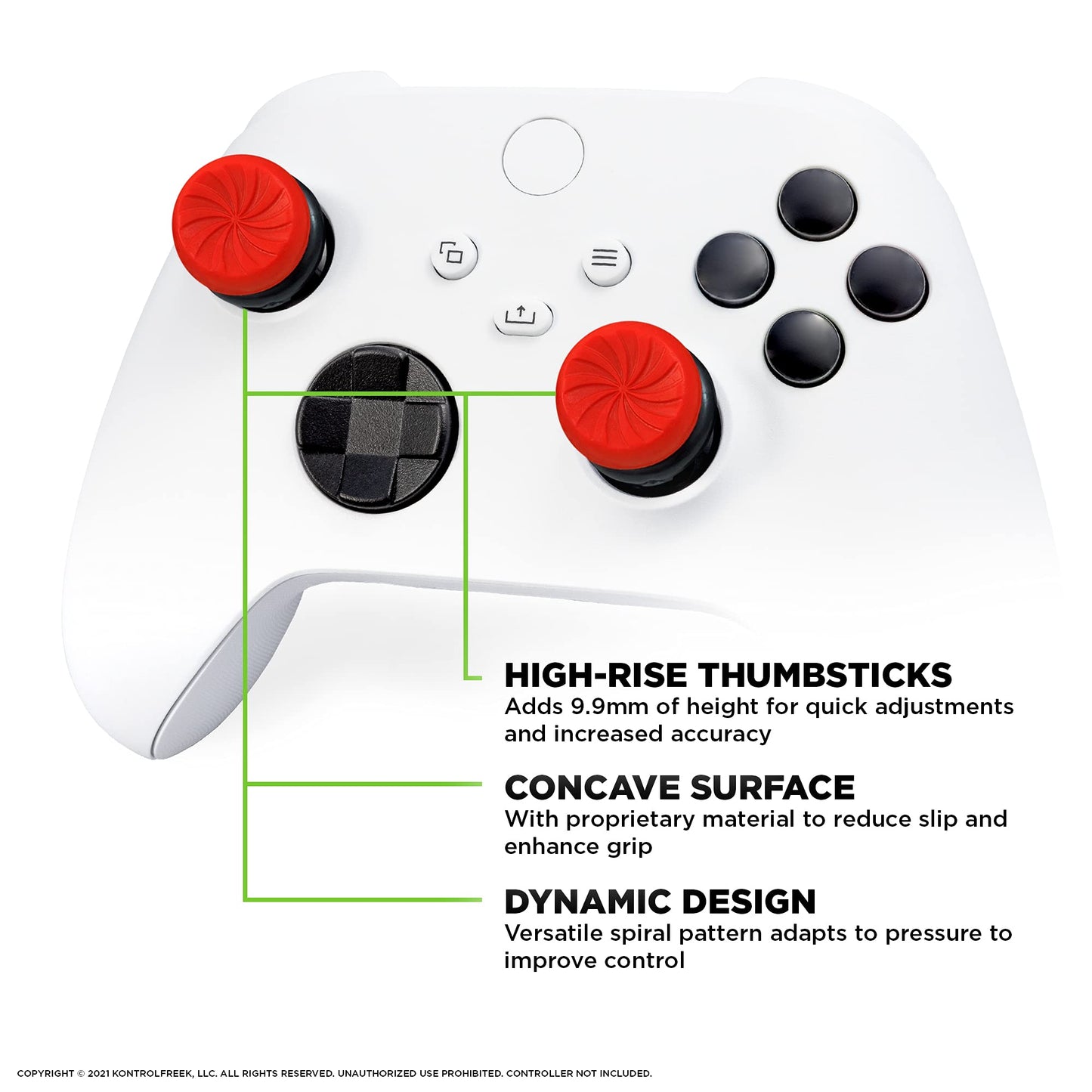 KontrolFreek FPS Freek Inferno Performance Kit for Xbox One and Xbox Series X Controller | Includes Performance Thumbsticks and Performance Grips |