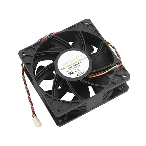 Cooling Fan, DC 12V 5.0A Computer Case 7500RPM Cooling Fan Replacement 4 Pin Connector for Antminer S7 S9.