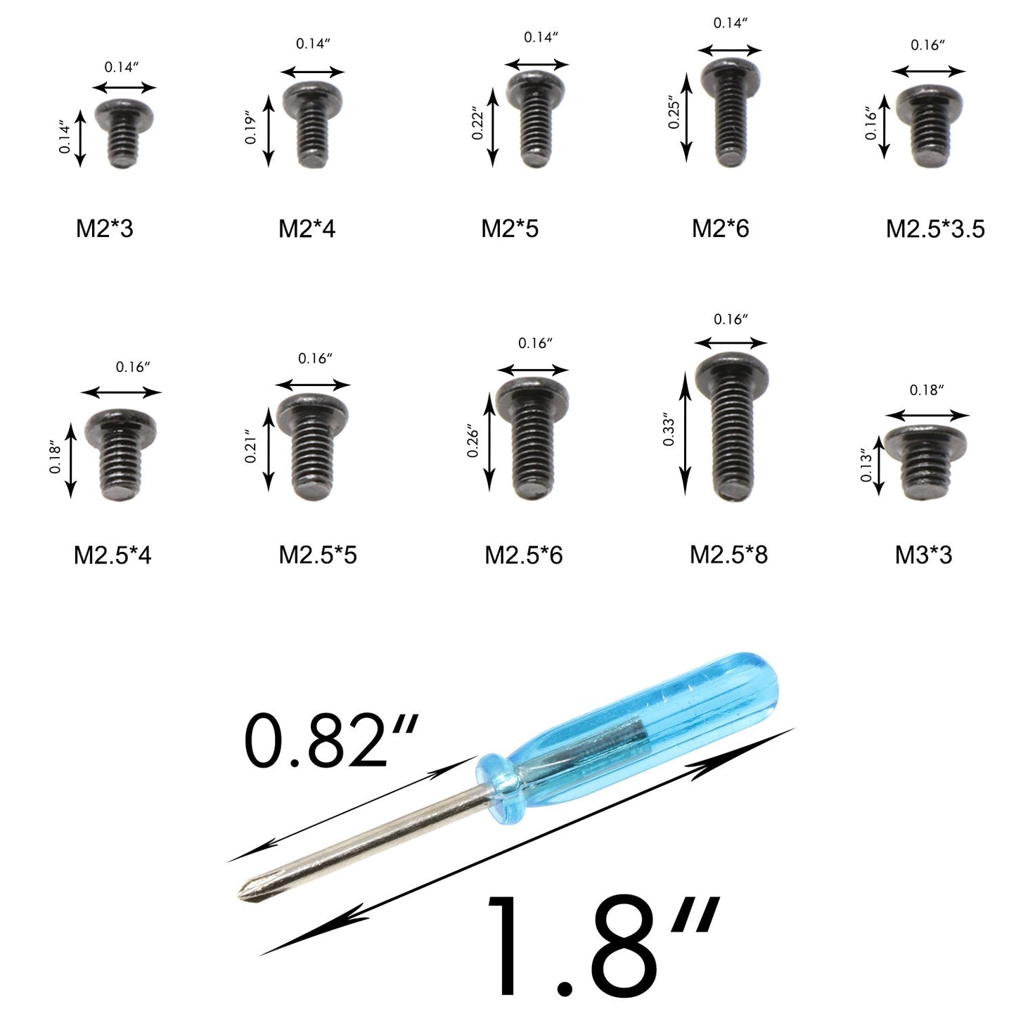 Waycreat 500pcs M2 M2.5 M3 Laptop Notebook Computer Screws Set Kit for IBM HP Dell Samsung Sony Toshiba Gateway Acer Lenovo